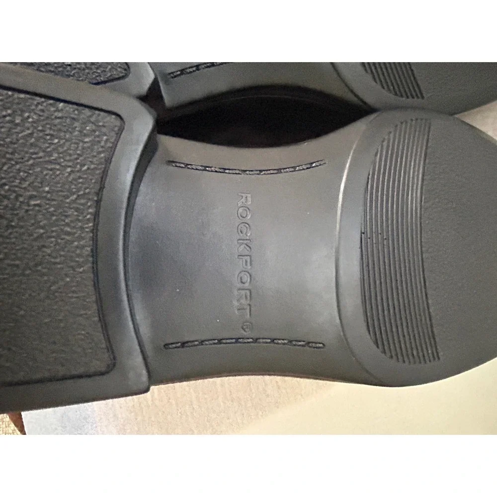 DRESSPORTS Engineered by Rockport Black Leather Square Toe Dress Shoes‎
